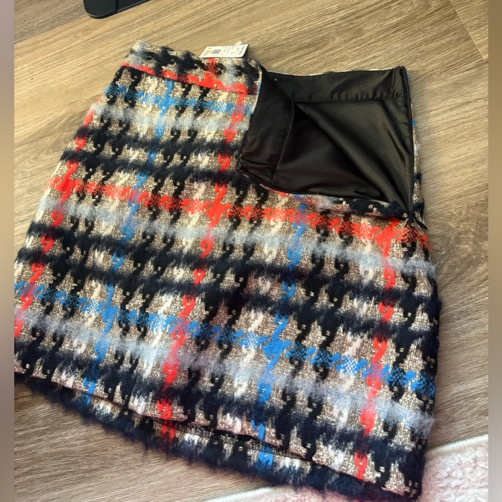 Milly Multicolor Wool Tweed Mini Skirt Size 4 - Picture 4 of 4
